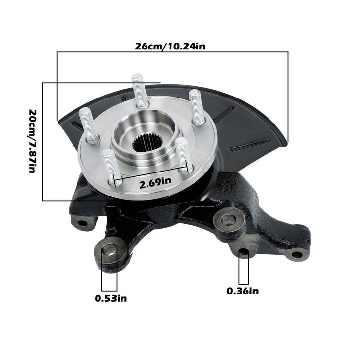 DURAFORCE Front Left + Right Wheel Hub Bearing Knuckle Assembly Pair For Ford Escape 01-04
