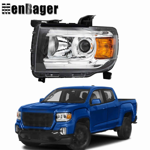 DURAFORCE Halogen LED DRL Projector Headlights Clear For 2015-2022 GMC Canyon Driver Side