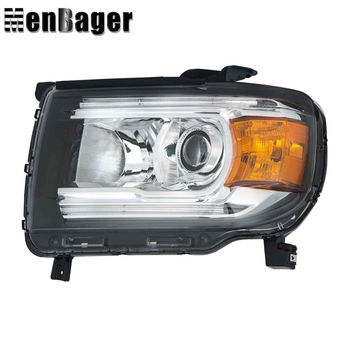 DURAFORCE Halogen LED DRL Projector Headlights Clear For 2015-2022 GMC Canyon Driver Side
