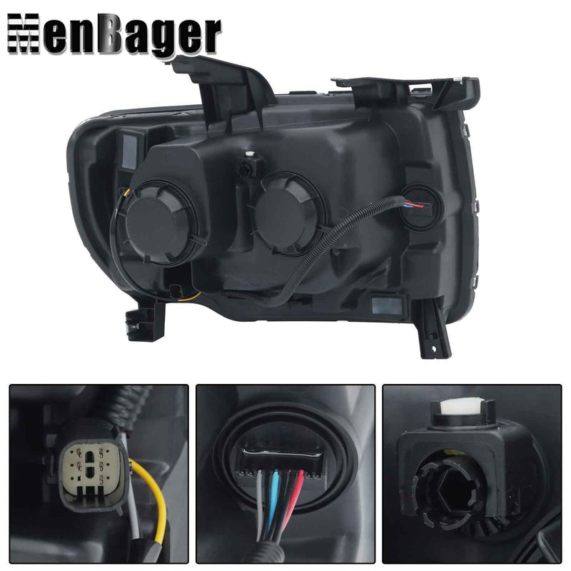 DURAFORCE Halogen LED DRL Projector Headlights Clear For 2015-2022 GMC Canyon Driver Side