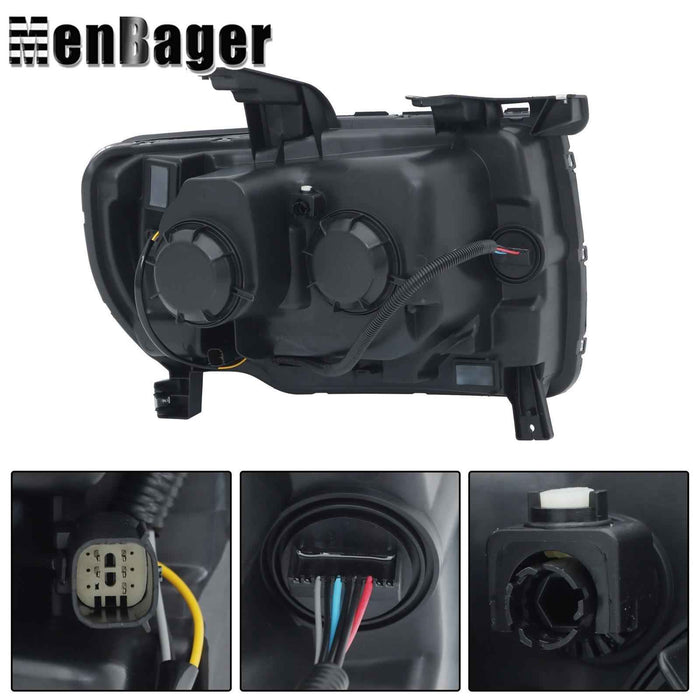 DURAFORCE Halogen LED DRL Projector Headlights Clear For 2015-2022 GMC Canyon Driver Side