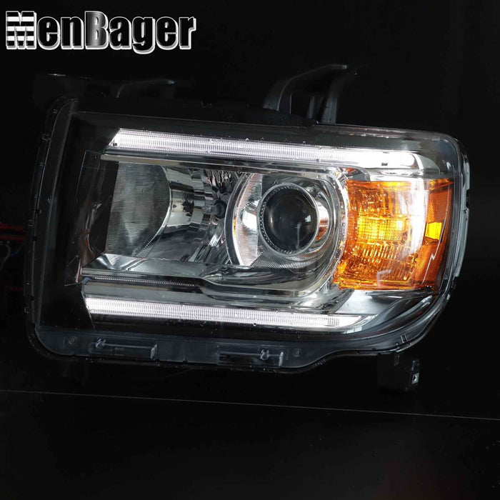 DURAFORCE Halogen LED DRL Projector Headlights Clear For 2015-2022 GMC Canyon Driver Side