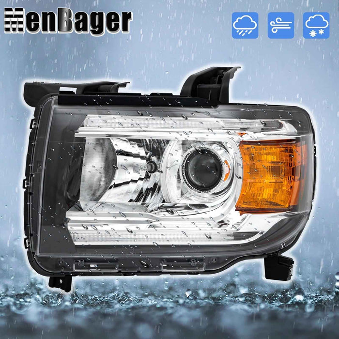 DURAFORCE Halogen LED DRL Projector Headlights Clear For 2015-2022 GMC Canyon Driver Side