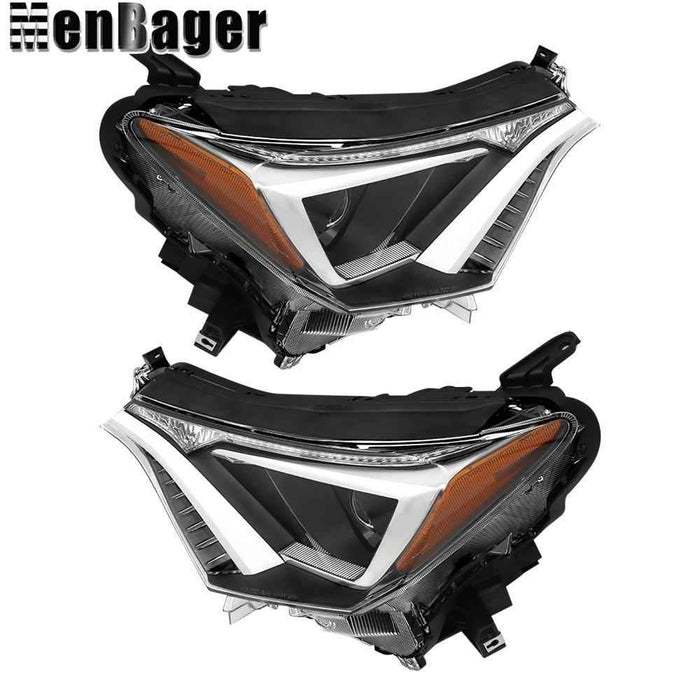 DURAFORCE Pair For Toyota Rav4 2016 2017 2018 Projector Headlights Halogen Black Housing
