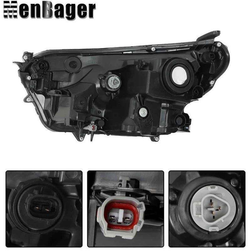 DURAFORCE Pair For Toyota Rav4 2016 2017 2018 Projector Headlights Halogen Black Housing