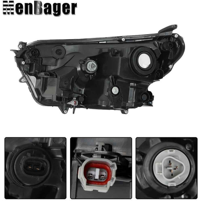 DURAFORCE Pair For Toyota Rav4 2016 2017 2018 Projector Headlights Halogen Black Housing