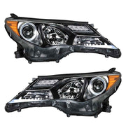 DURAFORCE Headlights Halogen For Toyota RAV4 2013 2014 2015 Left+Right Side Black Housing