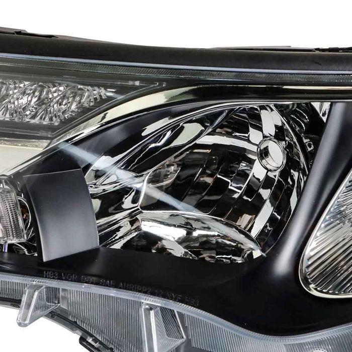 DURAFORCE Headlights Halogen For Toyota RAV4 2013 2014 2015 Left+Right Side Black Housing