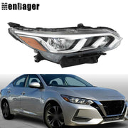 DURAFORCE Right Headlight For 2020 2021-2022-23 Nissan Sentra S/SV Halogen Chrome Houisng