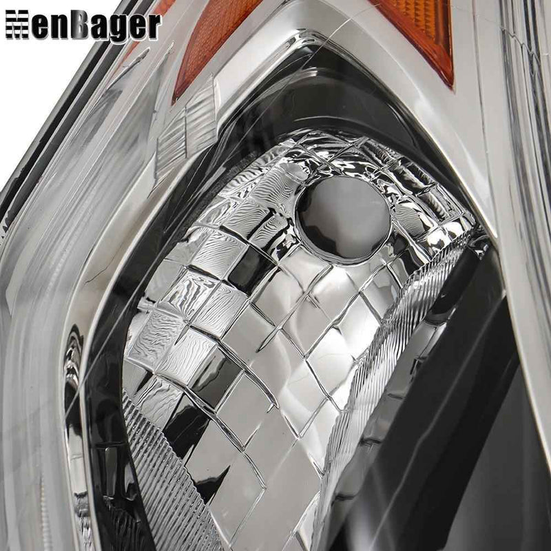 DURAFORCE For 2016 2017 Honda Accord Headlights Replacement Halogen w/DRL Housing Black