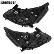 DURAFORCE For 2016 2017 Honda Accord Headlights Replacement Halogen w/DRL Housing Black