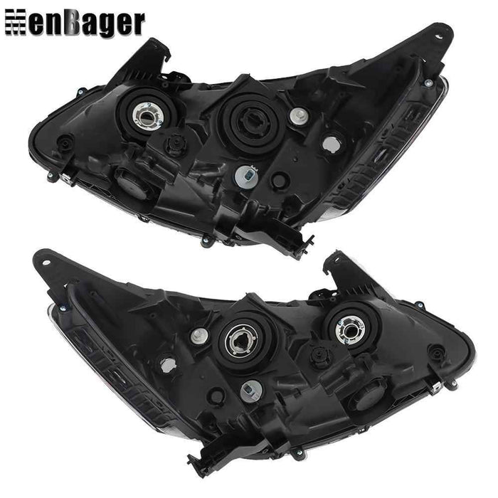 DURAFORCE For 2016 2017 Honda Accord Headlights Replacement Halogen w/DRL Housing Black