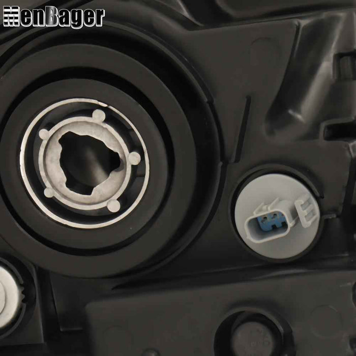 DURAFORCE For 2016 2017 Honda Accord Headlights Replacement Halogen w/DRL Housing Black