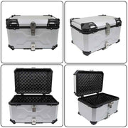 DURAFORCE Silver 65L Motorcycle Tour Tail Box With Security Lock Waterproof Top Case