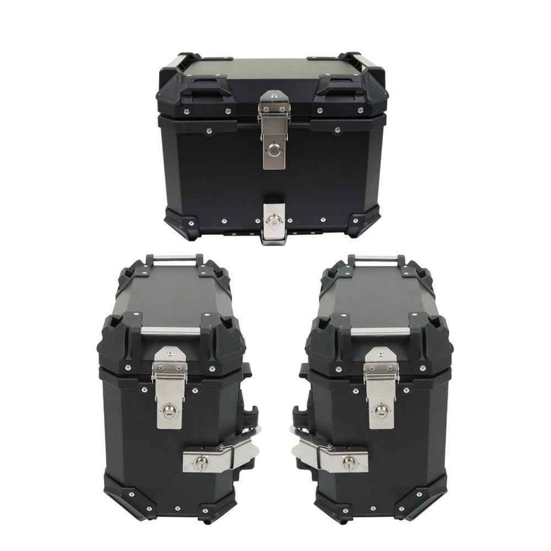 DURAFORCE NEW 55L Top Case Tail Box Luggage & Motorcycle 36L Side Case Hard Saddlebag
