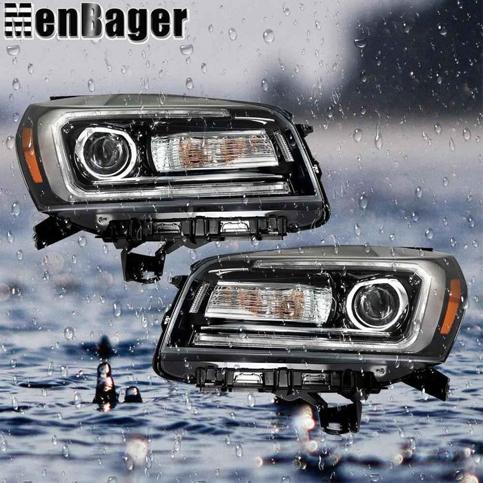 DURAFORCE Headlights Assy Left&Right Side For GMC Acadia 2013-2016 Halogen LED Tube Black