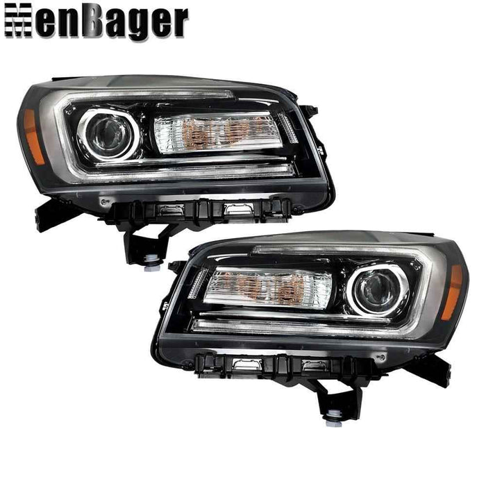 DURAFORCE Headlights Assy Left&Right Side For GMC Acadia 2013-2016 Halogen LED Tube Black