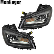 DURAFORCE Headlights Assy Left&Right Side For GMC Acadia 2013-2016 Halogen LED Tube Black