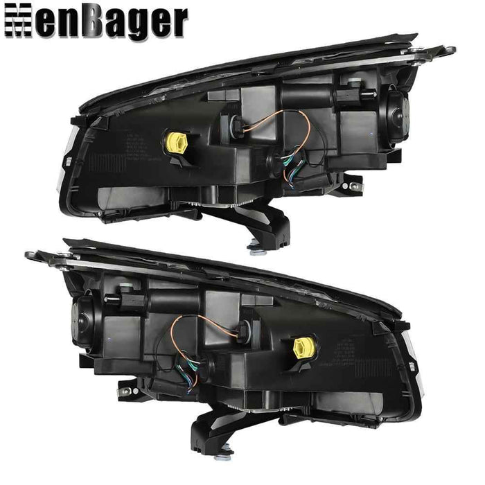 DURAFORCE Headlights Assy Left&Right Side For GMC Acadia 2013-2016 Halogen LED Tube Black