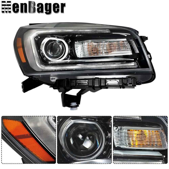DURAFORCE Headlights Assy Left&Right Side For GMC Acadia 2013-2016 Halogen LED Tube Black
