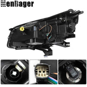 DURAFORCE Headlights Assy Left&Right Side For GMC Acadia 2013-2016 Halogen LED Tube Black