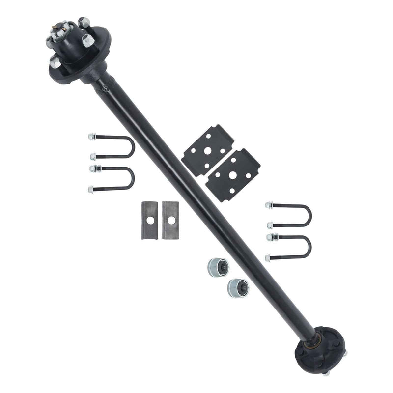 DURAFORCE 4 lug Idler 44" Hub Face 4 on 4" Trailer Boat Axle 2000 lbs Axle with U-Bolt Kit