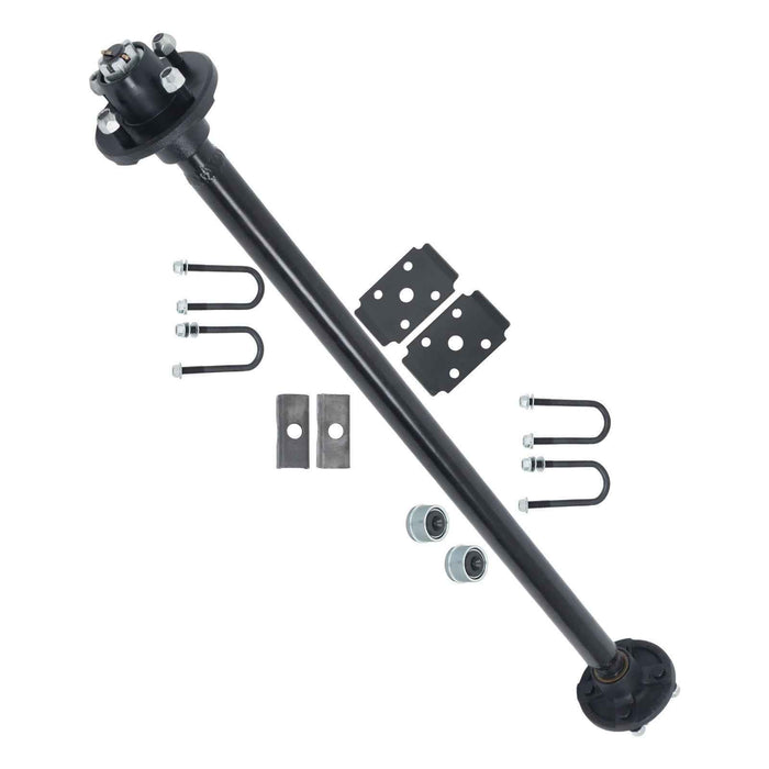 DURAFORCE 4 lug Idler 44" Hub Face 4 on 4" Trailer Boat Axle 2000 lbs Axle with U-Bolt Kit