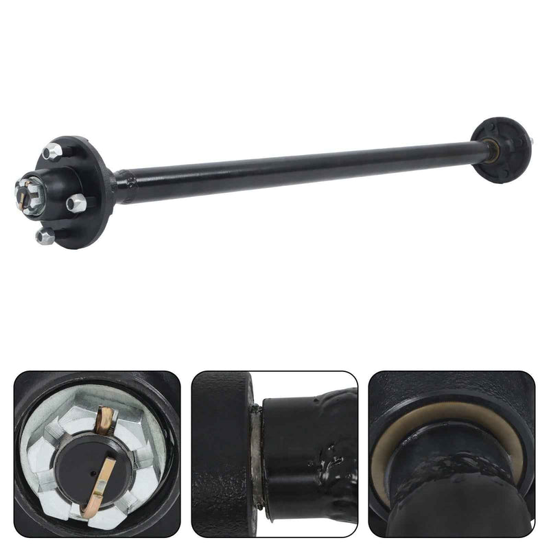 DURAFORCE 4 lug Idler 44" Hub Face 4 on 4" Trailer Boat Axle 2000 lbs Axle with U-Bolt Kit