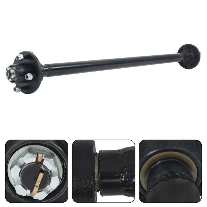 DURAFORCE 4 lug Idler 44" Hub Face 4 on 4" Trailer Boat Axle 2000 lbs Axle with U-Bolt Kit