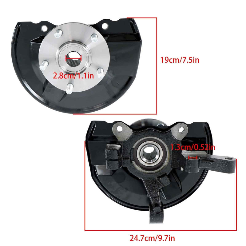 DURAFORCE Steering Knuckle & Hub Bearing Front Passenger Side Fit For Mitsubishi Outlander