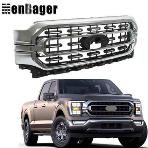 DURAFORCE Fit For Ford F150 XLT 21-22 Front Upper Bumper Grille Chrome Trim ML3Z-8200-CA