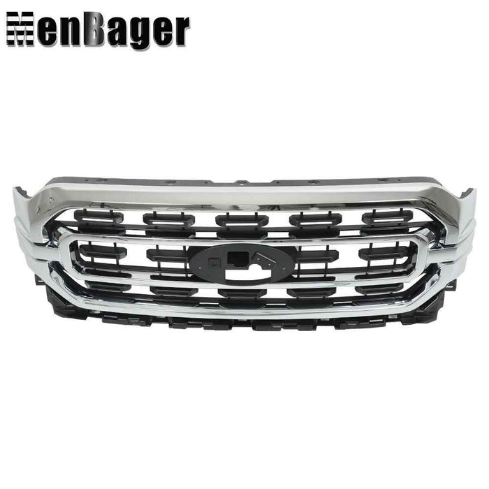 DURAFORCE Fit For Ford F150 XLT 21-22 Front Upper Bumper Grille Chrome Trim ML3Z-8200-CA