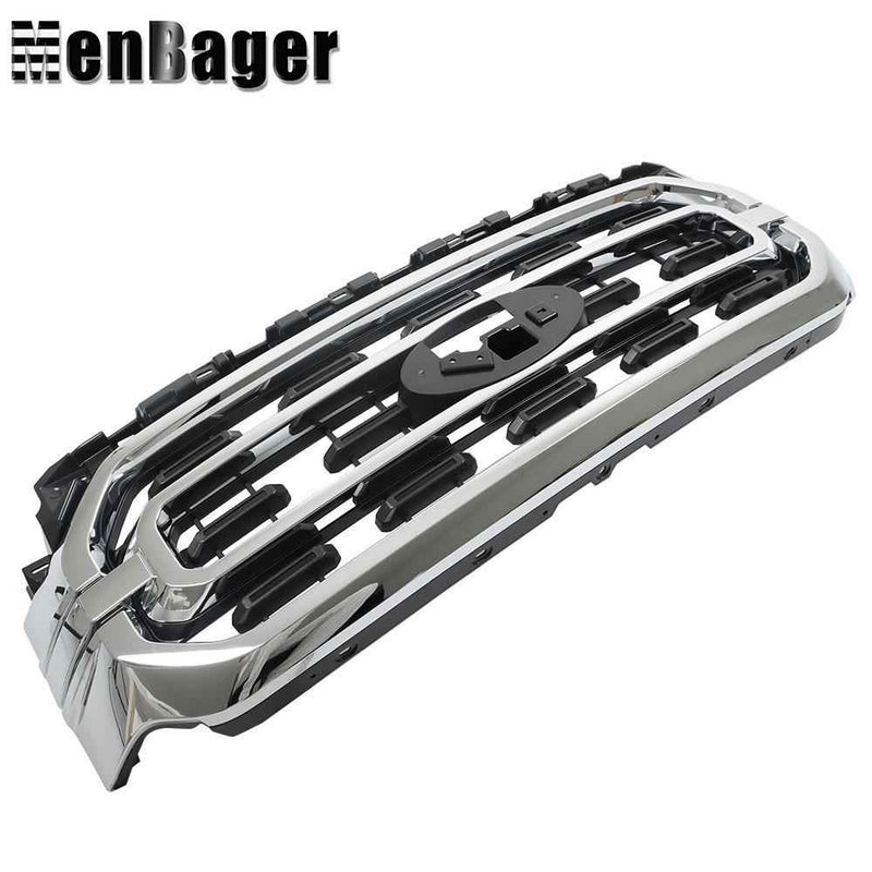 DURAFORCE Fit For Ford F150 XLT 21-22 Front Upper Bumper Grille Chrome Trim ML3Z-8200-CA