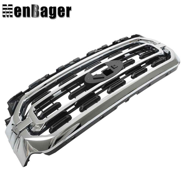 DURAFORCE Fit For Ford F150 XLT 21-22 Front Upper Bumper Grille Chrome Trim ML3Z-8200-CA