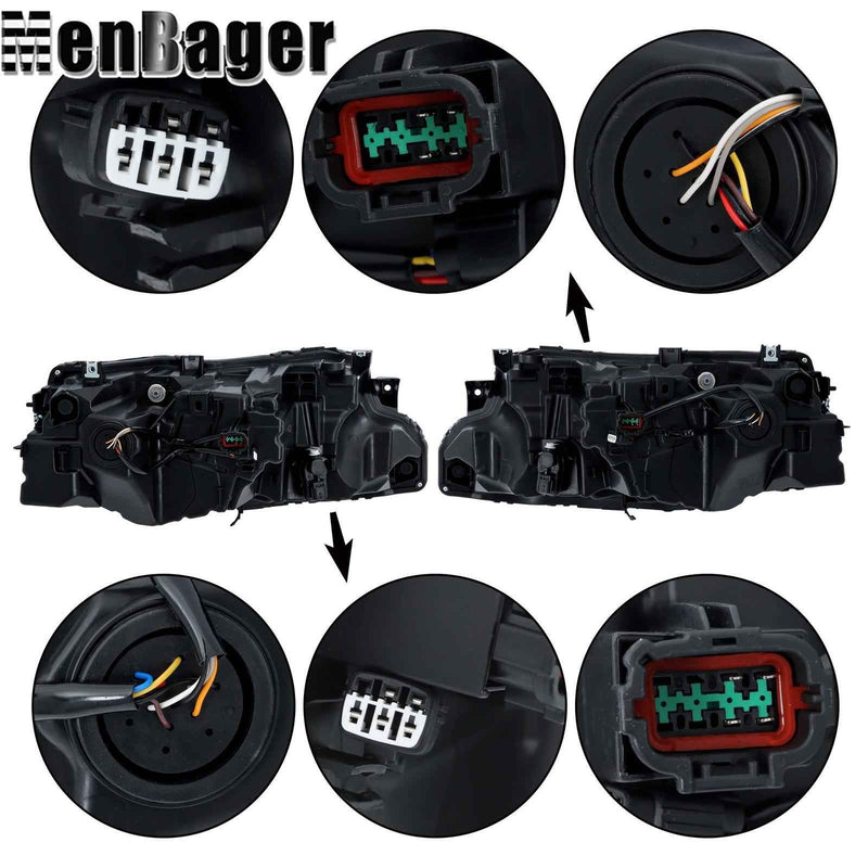 DURAFORCE Full LED Projector Pair Headlights For Nissan Rogue S SV SL 2021 2022 2023 Black