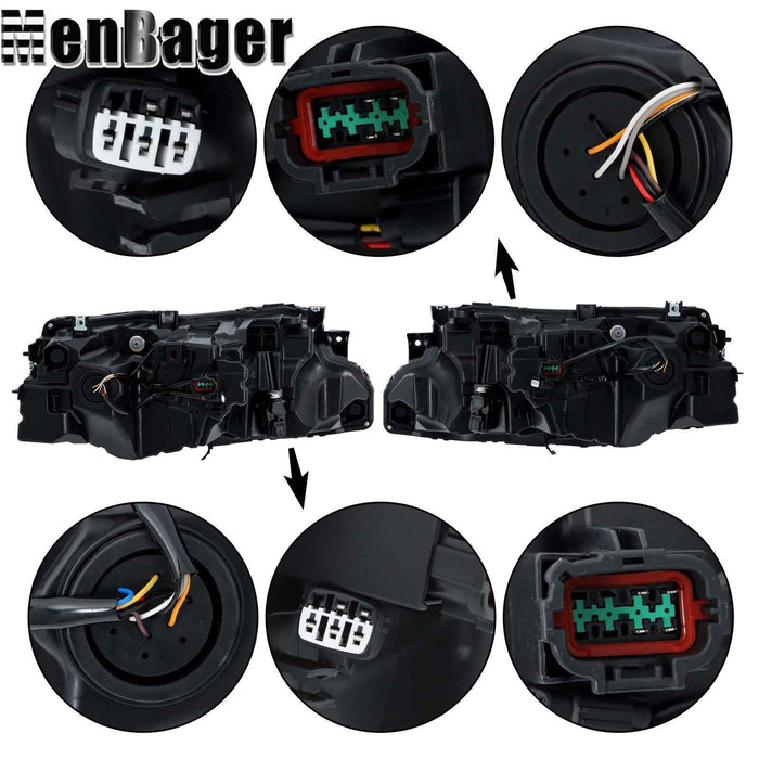 DURAFORCE Full LED Projector Pair Headlights For Nissan Rogue S SV SL 2021 2022 2023 Black