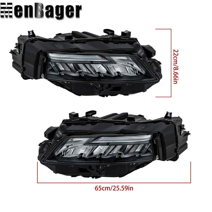 DURAFORCE Full LED Projector Pair Headlights For Nissan Rogue S SV SL 2021 2022 2023 Black