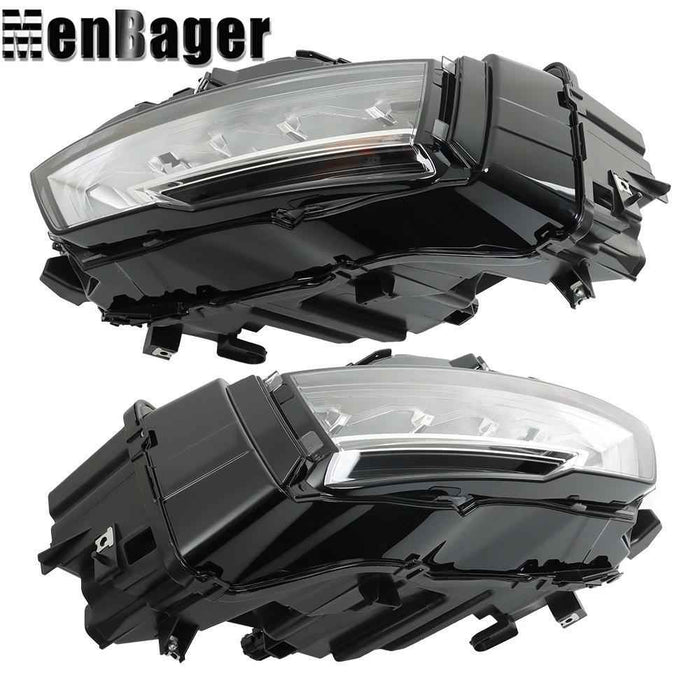 DURAFORCE Headlights For Nissan Rogue 2021 2022 2023 Driver&Passenger Chrome Housing LED