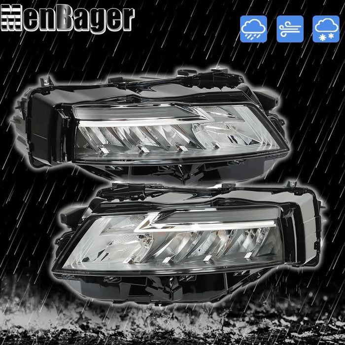 DURAFORCE Headlights For Nissan Rogue 2021 2022 2023 Driver&Passenger Chrome Housing LED