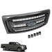 DURAFORCE Black ABS Plastic Grill For Ford F-150 Regular Cab 2009-2014 Front Upper Grille