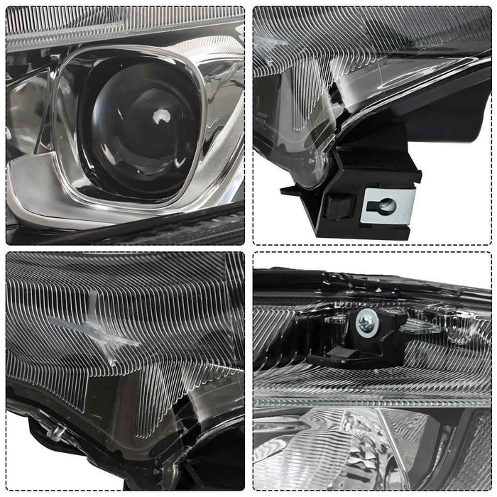 DURAFORCE For 2016-2020 Honda Civic Chrome Halogen LED DRL Headlights Assy Right&Left Side