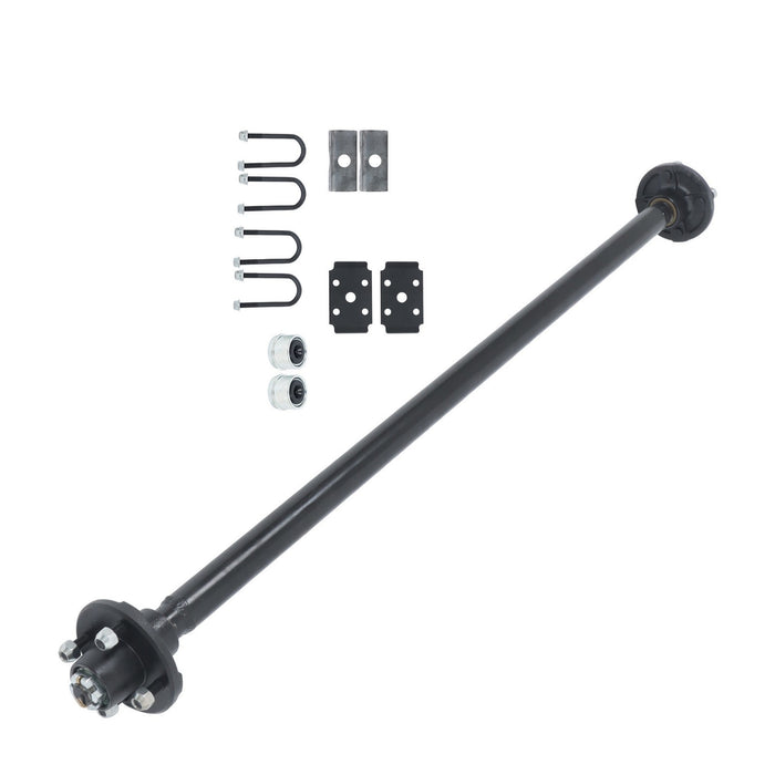 DURAFORCE 4 lug 54" Hub Face 2000 lbs 2k Trailer Boat Axle 4 on 4" Idler with U-Bolt Kit