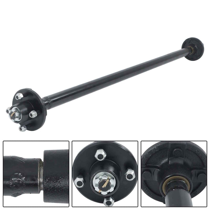 DURAFORCE 4 lug 54" Hub Face 2000 lbs 2k Trailer Boat Axle 4 on 4" Idler with U-Bolt Kit
