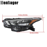 DURAFORCE Headlight Clear Lens LED Headlamp Black For 2020-2021 Nissan Versa Driver Side