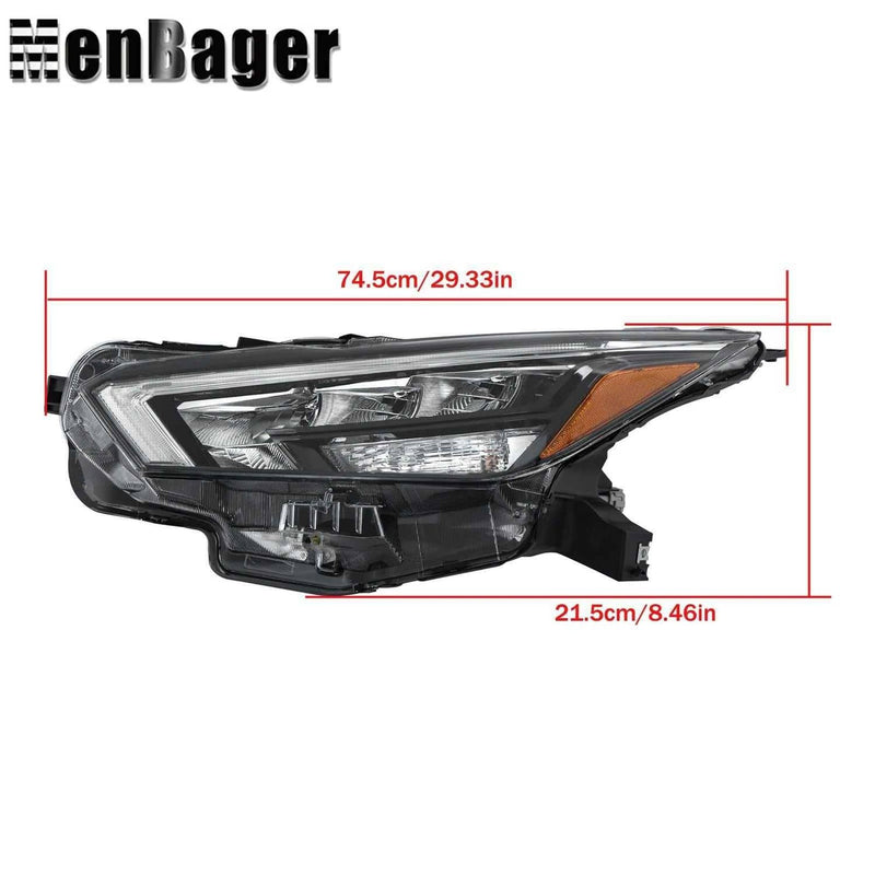 DURAFORCE Headlight Clear Lens LED Headlamp Black For 2020-2021 Nissan Versa Driver Side