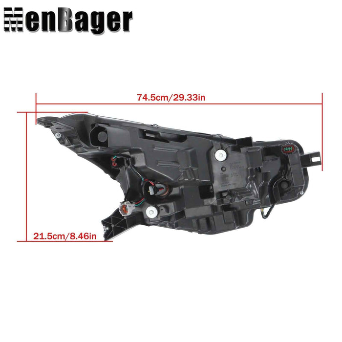 DURAFORCE Headlight Clear Lens LED Headlamp Black For 2020-2021 Nissan Versa Driver Side