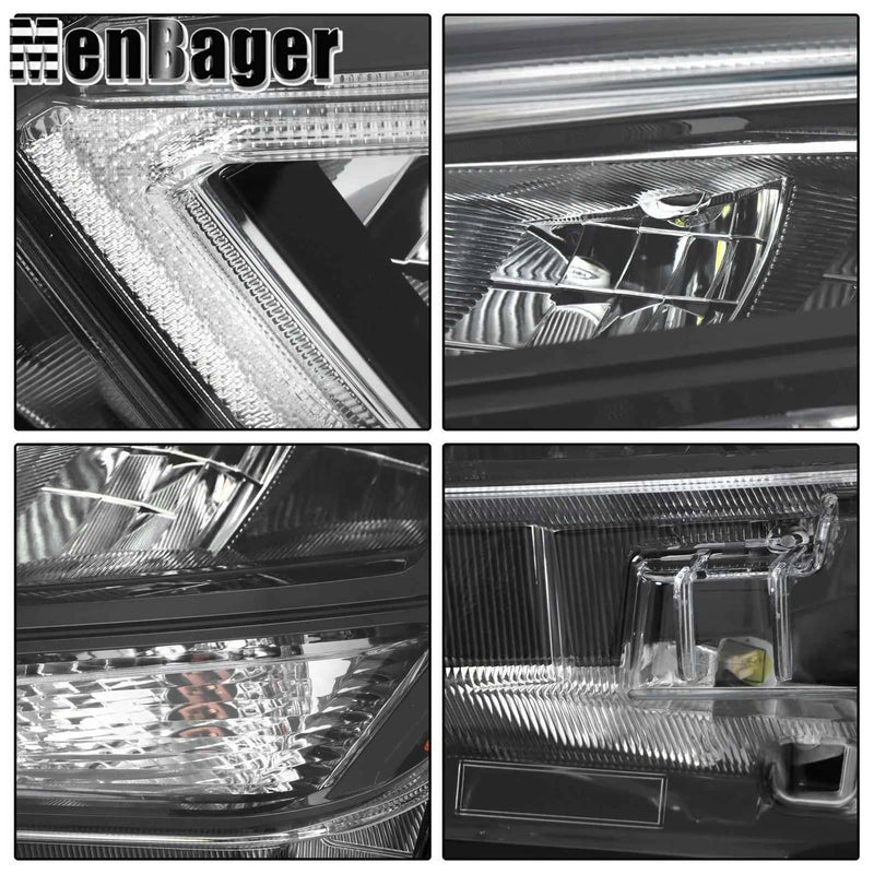 DURAFORCE Headlight Clear Lens LED Headlamp Black For 2020-2021 Nissan Versa Driver Side