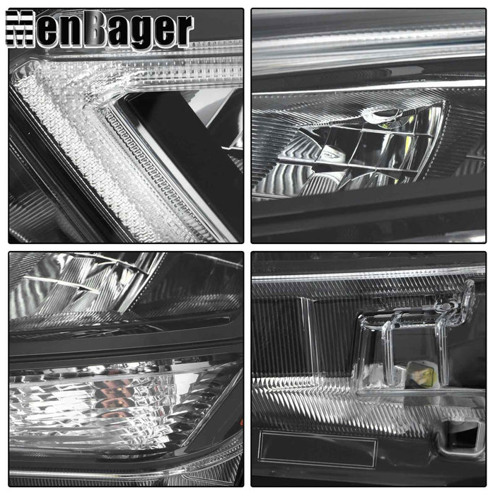 DURAFORCE Headlight Clear Lens LED Headlamp Black For 2020-2021 Nissan Versa Driver Side