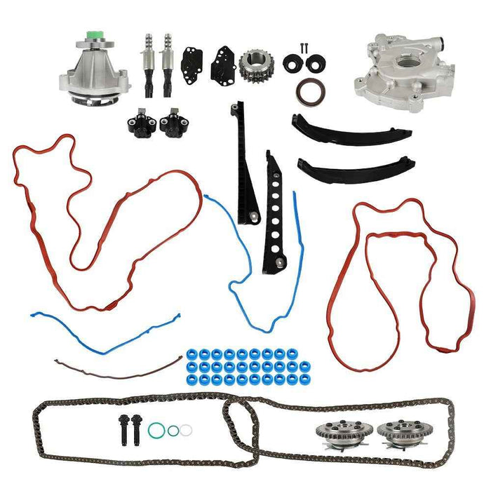 DURAFORCE Timing Chain Kit VVT Gears Solenoid Water Oil Pump For Ford Lincoln 5.4L V8