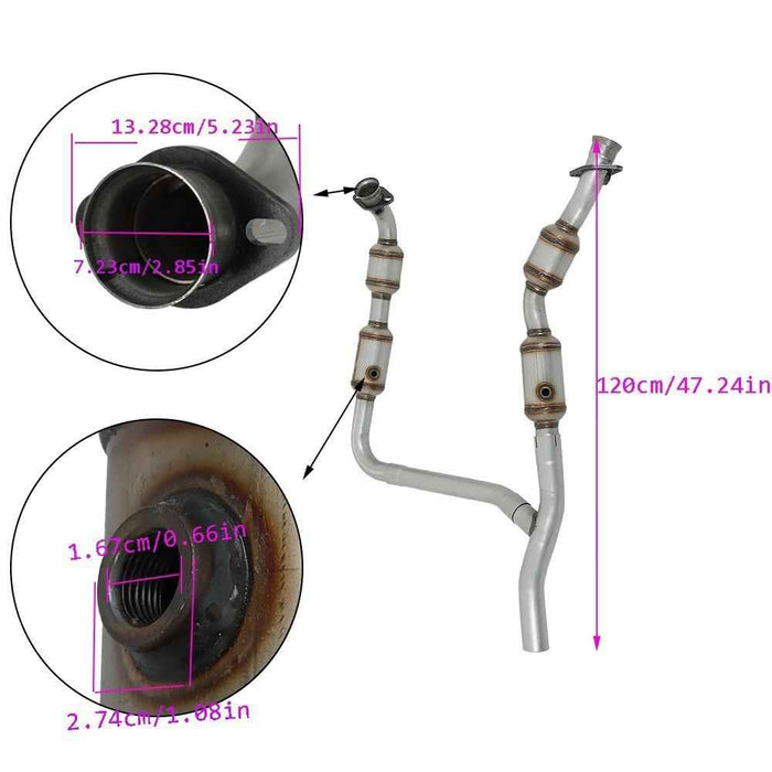 DURAFORCE Left & Right Catalytic Converter Set For Ford F-150 4.6L V8 2002 2003 2004 4WD